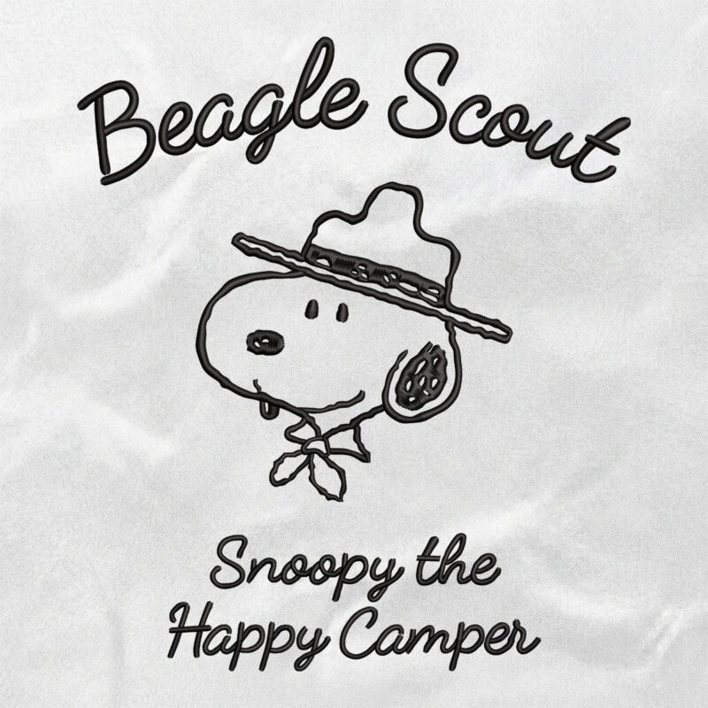 “Beagle Scout” Snoopy Happy Camper Embroidery Design