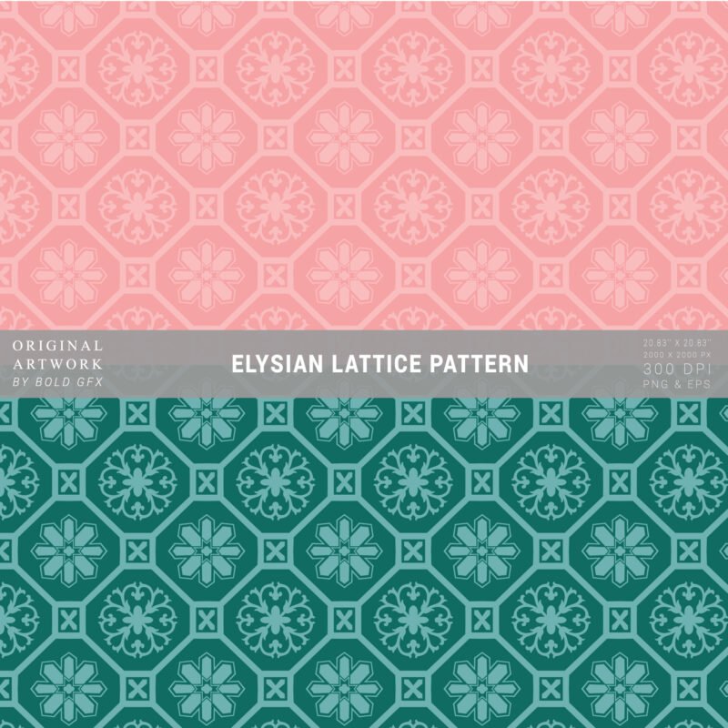 Elysian Floral Lattice Seamless Pattern