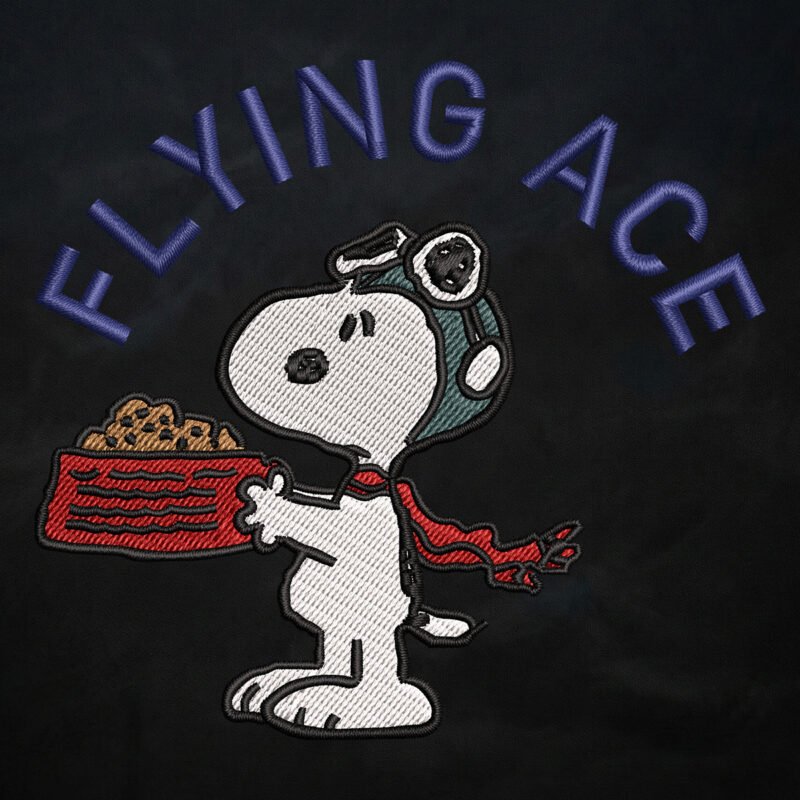 “Flying Ace” Snoopy Aviator Embroidery Design