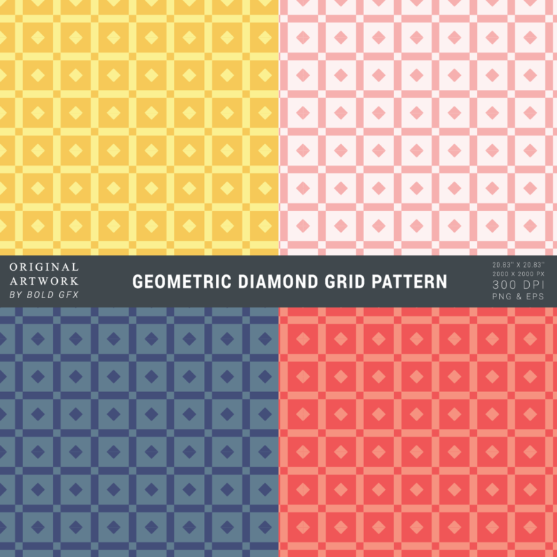 Geometric Diamond Grid Pattern
