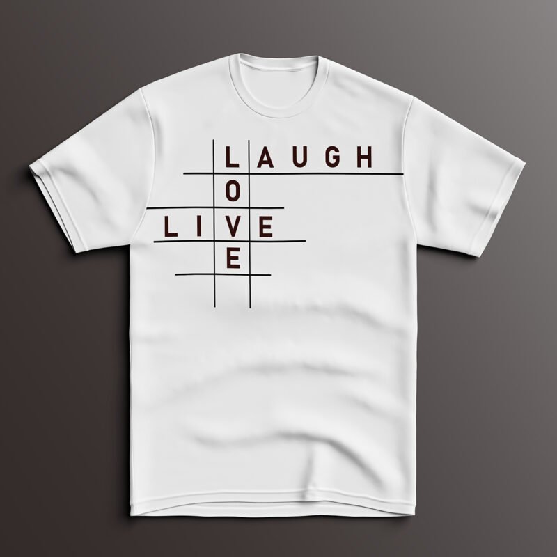 “Live Love Laugh” Crossword Minimalist T-shirt Design