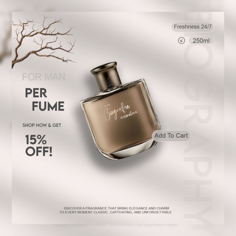 Minimalist “Elegance & Charm” Luxury Fragrance Promotional Graphic