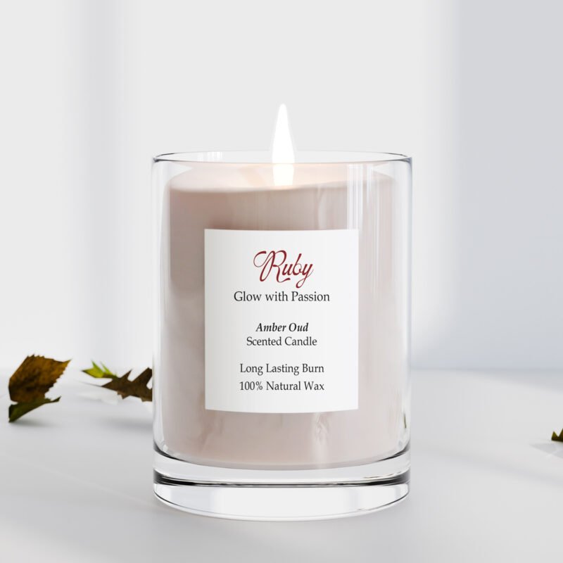 Minimalist “Ruby” Scented Candle Label Template