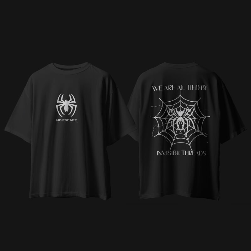 “No Escape” Gothic Monochrome Oversized Tee Graphic