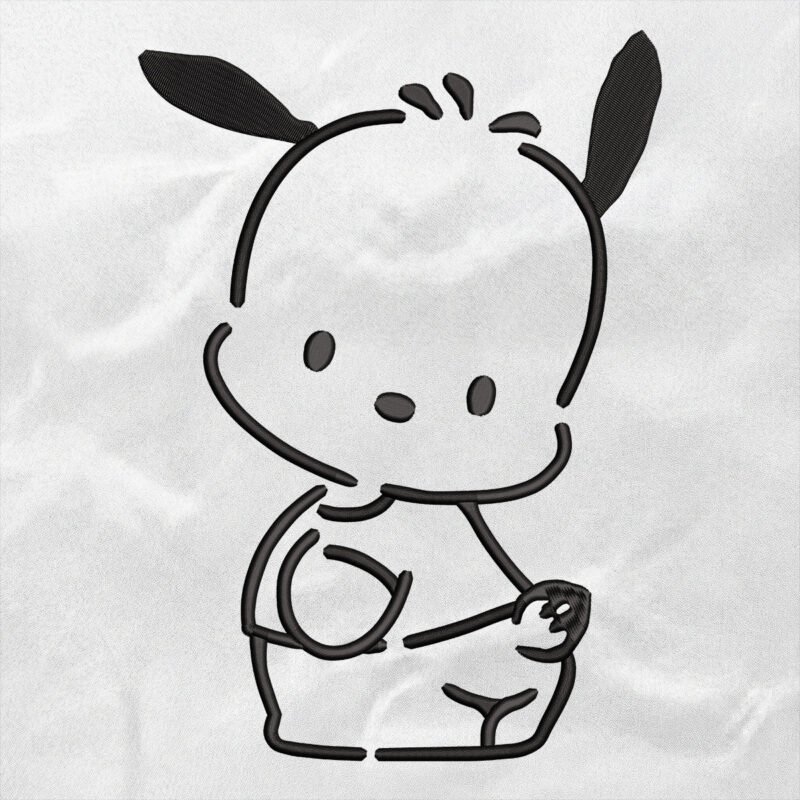 “Pochacco” Minimalist Line Art Embroidery Design