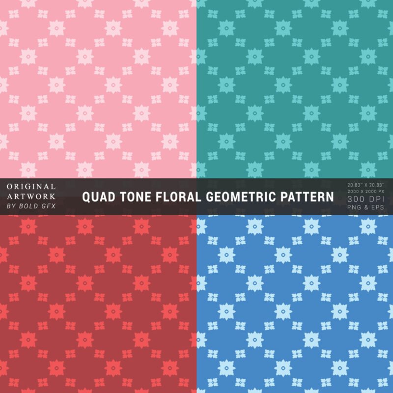 Quad-Tone Floral Geometric Pattern