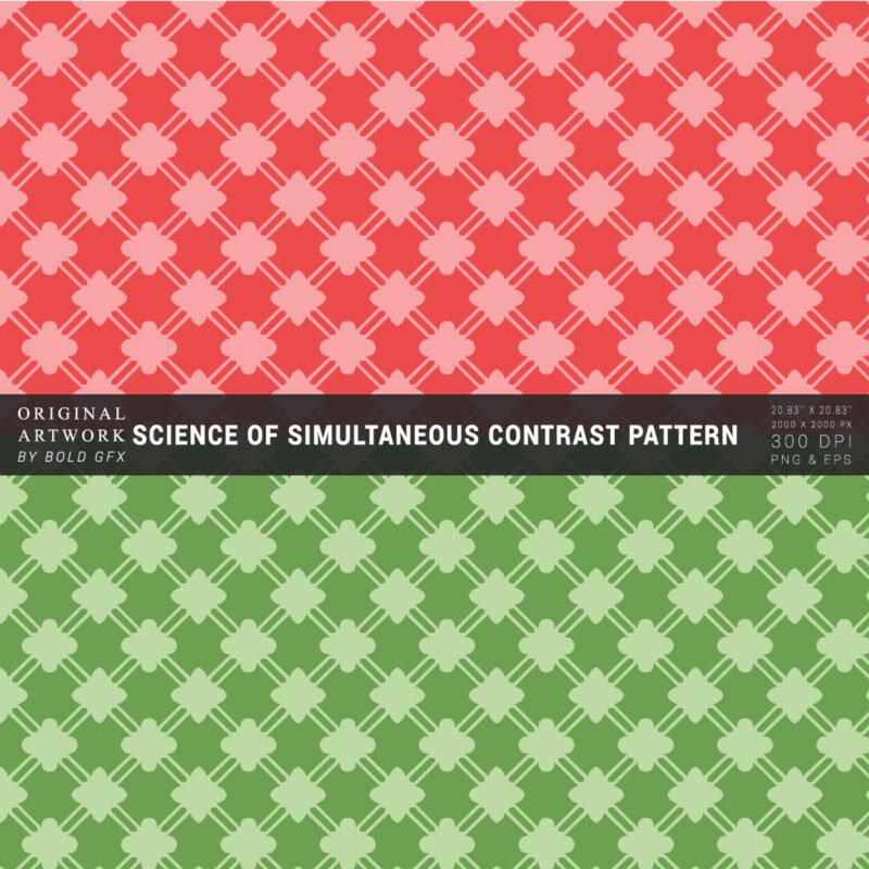 “Science of Simultaneous Contrast” Seamless Geometric AOP Pattern