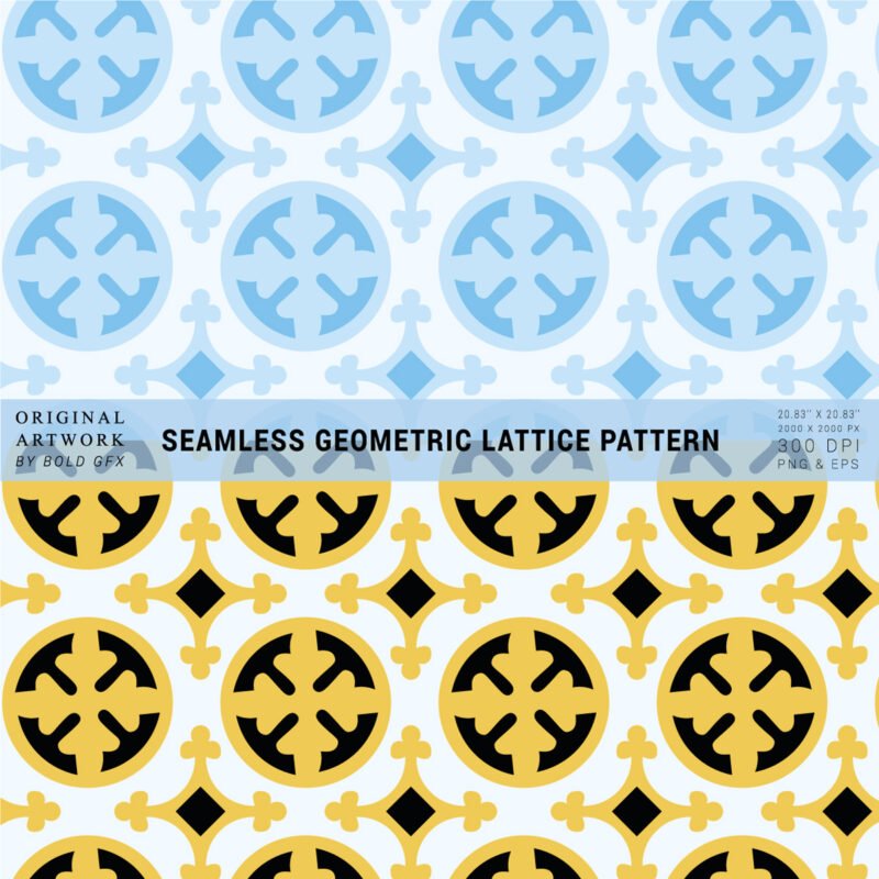Seamless Geometric Lattice Pattern – 2 Color Variations