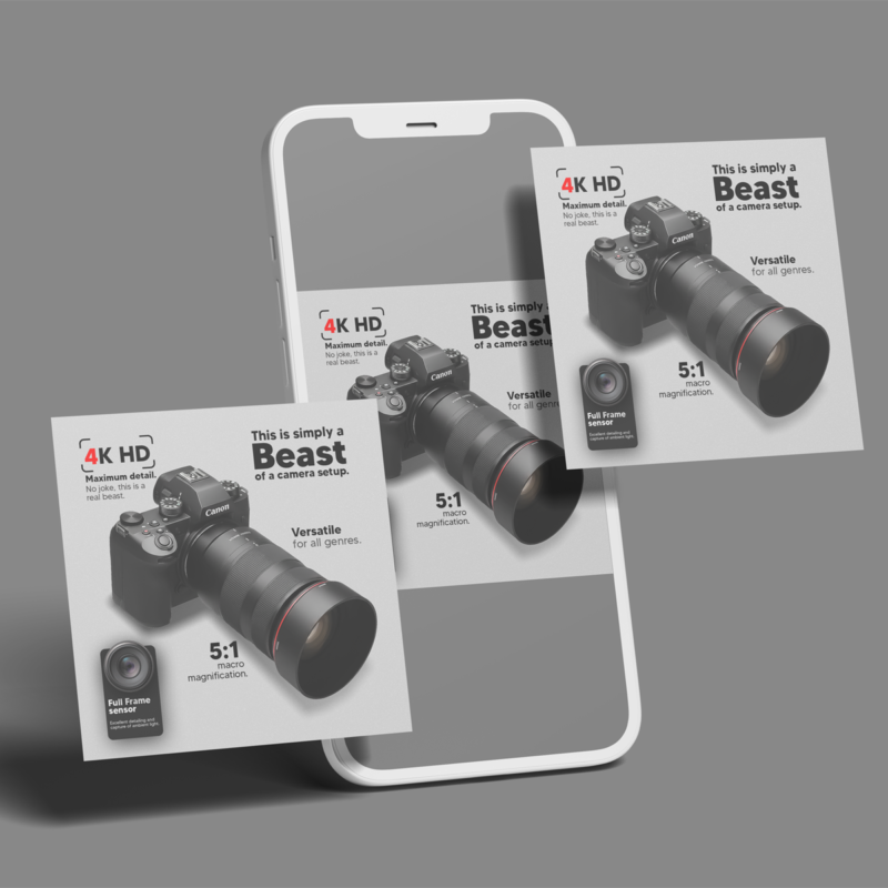 “Simply a Beast” Professional Camera Setup Social Media Post
