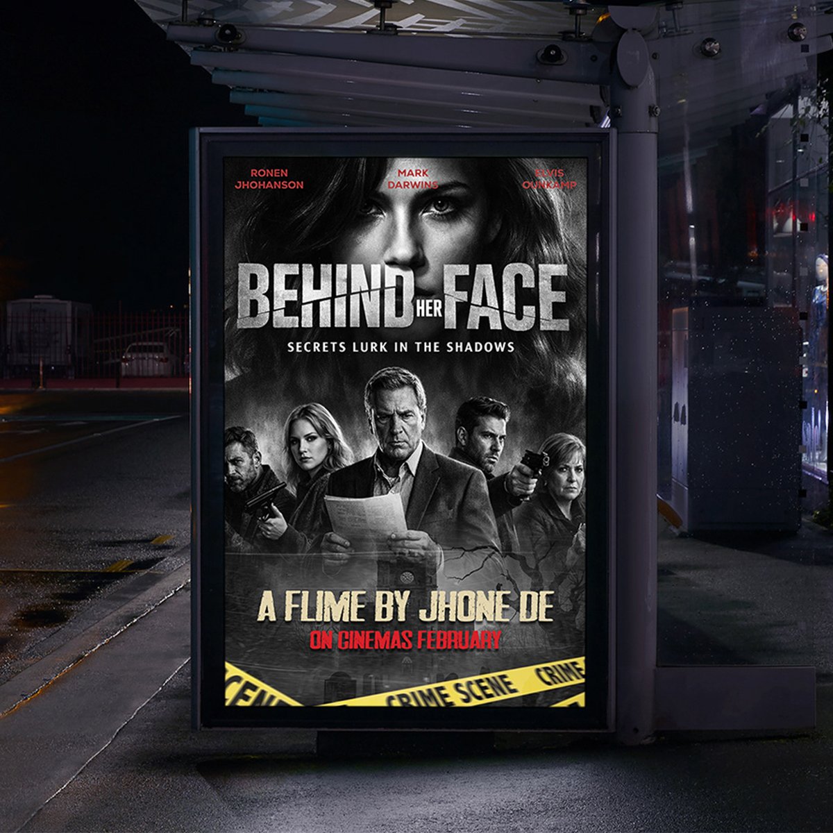 Suspenseful Crime Thriller Movie Poster Design - Image 2