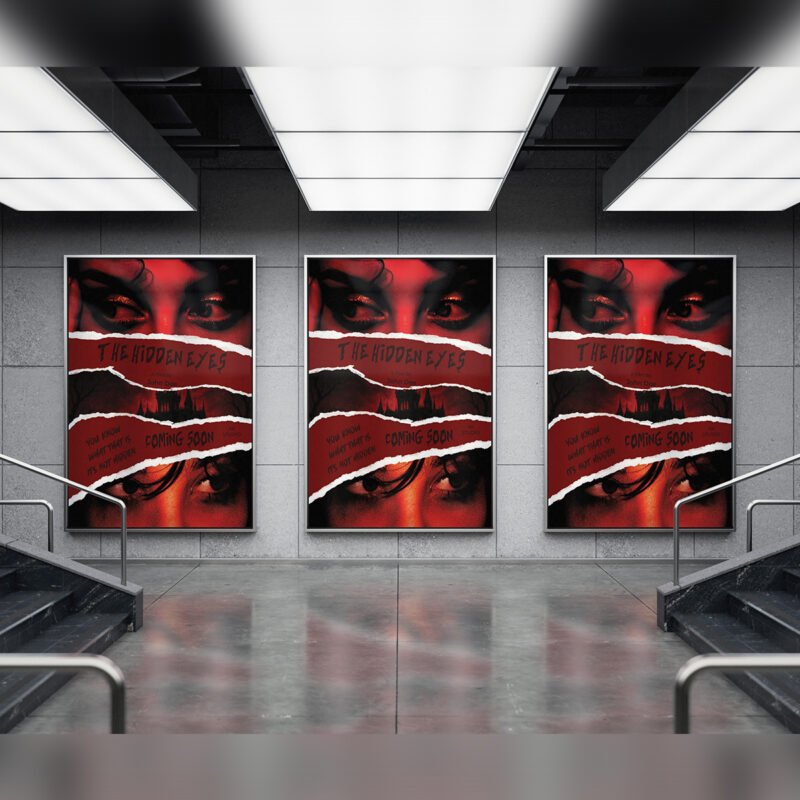 “The Hidden Eyes” Intense Horror Movie Poster Design