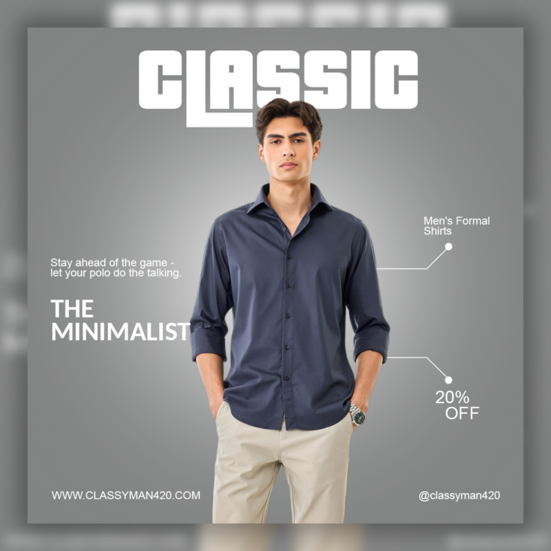 CLASSIC Men’s Formal Shirt Social Media Promotional Graphic