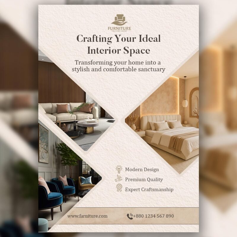 “Crafting Your Ideal Interior Space” Modern Furniture Flyer Design