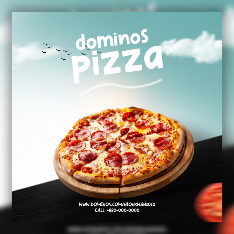 “Dominos Pizza” Pepperoni Social Media Post Design