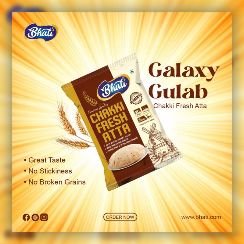 Galaxy Gulab Chakki Fresh Atta Social Media Post Design