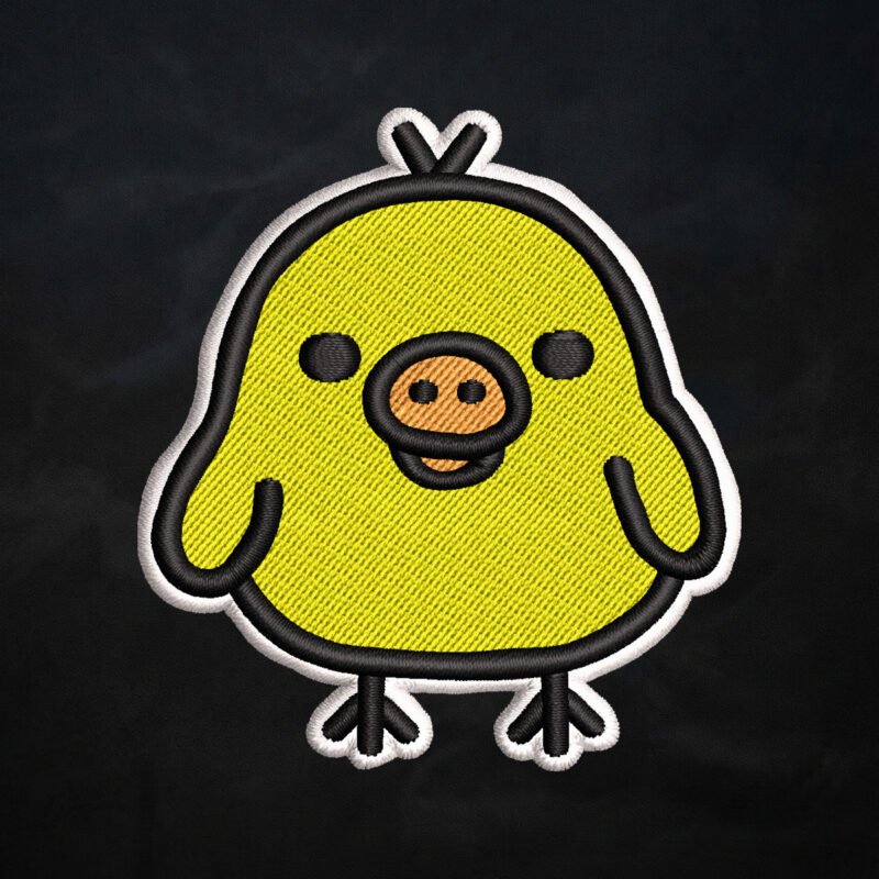 Kawaii Yellow Chick Character Embroidery Design