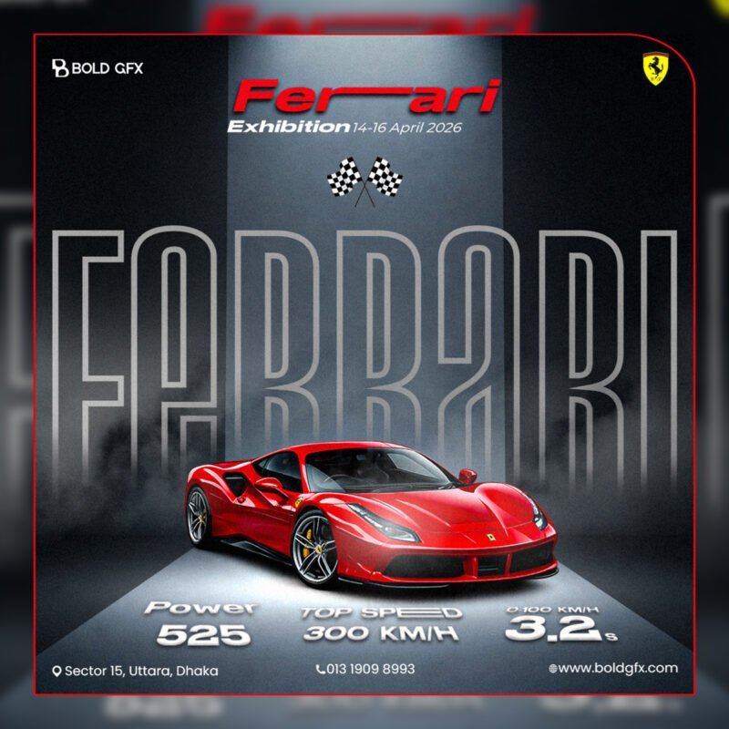 BOLD GFX Automotive Series – Luxury Car Showroom Exhibition Ad