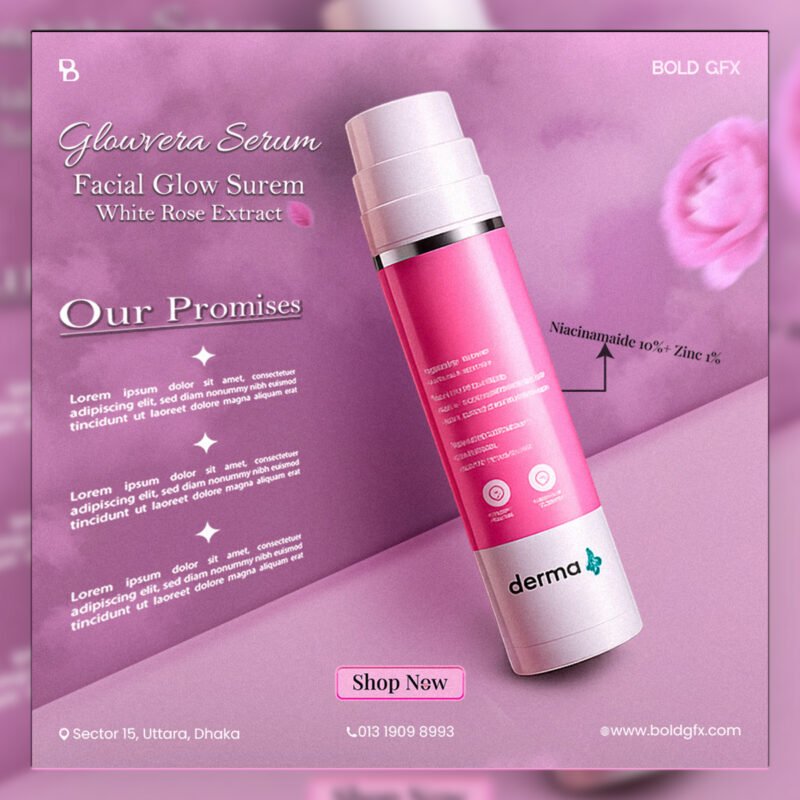 BOLD GFX Beauty Series – Niacinamide & Zinc Serum Social Media Promo