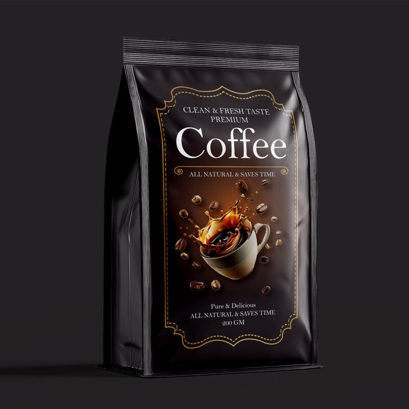 BOLD GFX Culinary Series – Professional Coffee Roastery Label with Dynamic Splash Art