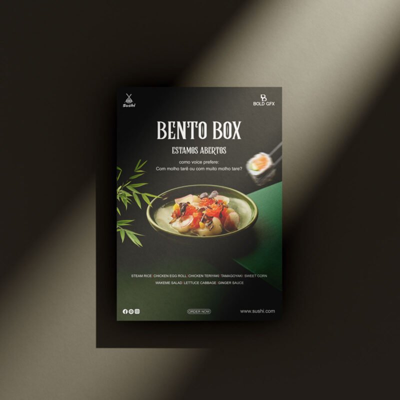 BOLD GFX Culinary Series – Professional Estamos Abertos Bento Special Flyer