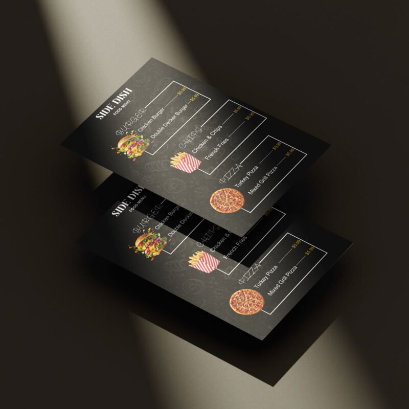 BOLD GFX Culinary Series – Professional Floating Menu Flyer Mockup