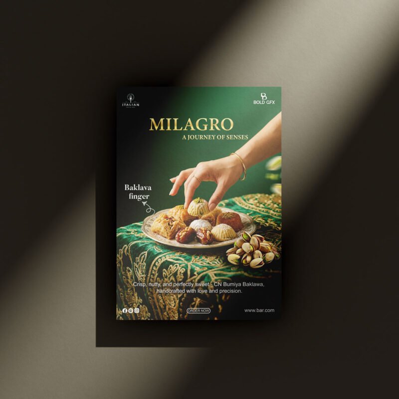 BOLD GFX Culinary Series – Professional “Journey of Senses” Mediterranean Pastry Asset