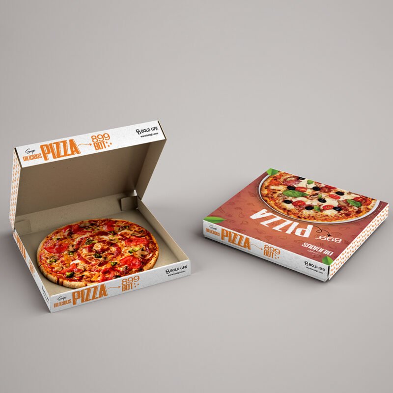 BOLD GFX Food Series – High-Fidelity Corrugated Pizza Box with Realistic Product Render