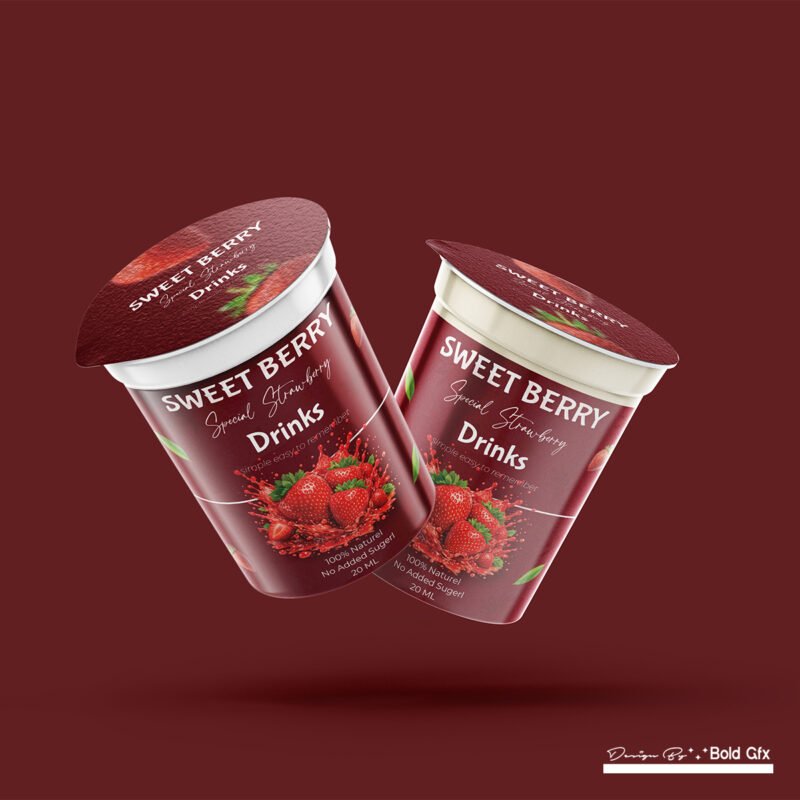BOLD GFX Packaging Series – High-Fidelity 20ml Yogurt or Juice Cup Asset