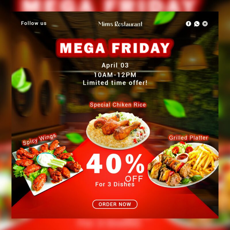 BOLD GFX Restaurant Series – 3-Dish Combo Special Offer Marketing Asset
