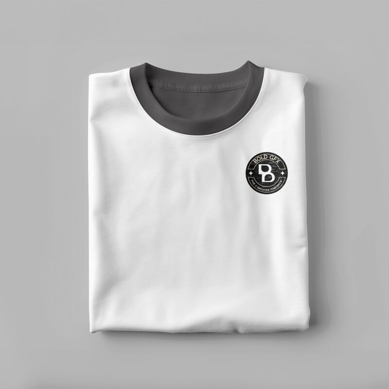 BOLD GFX Signature Minimalist White Ringer T-Shirt