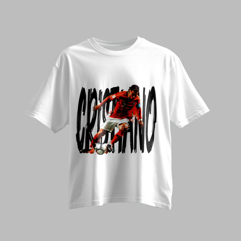 Cristiano Football Legend Action Shot White T-shirt Design