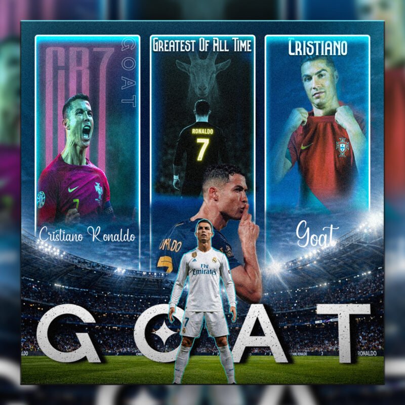 Cristiano Ronaldo Triptych Poster – Professional BOLD GFX Football Legends Series