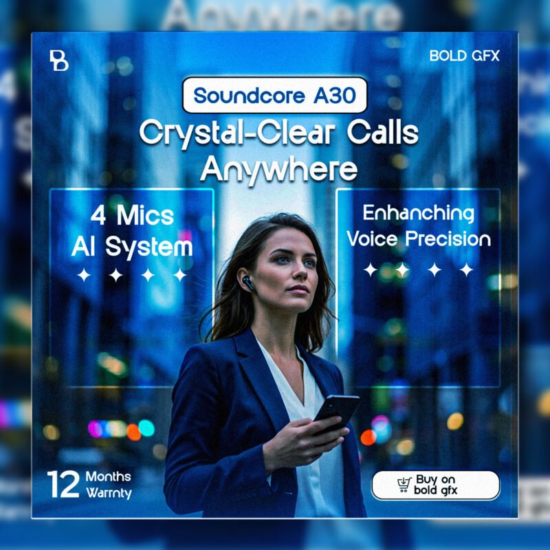 Crystal-Clear Calls Tech Visual – Professional BOLD GFX Audio Series Asset