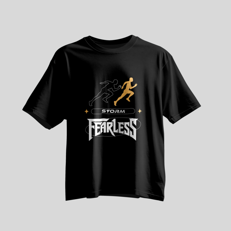 Dynamic Motivational Sports Graphic Shirt – Sharp Metallic Print