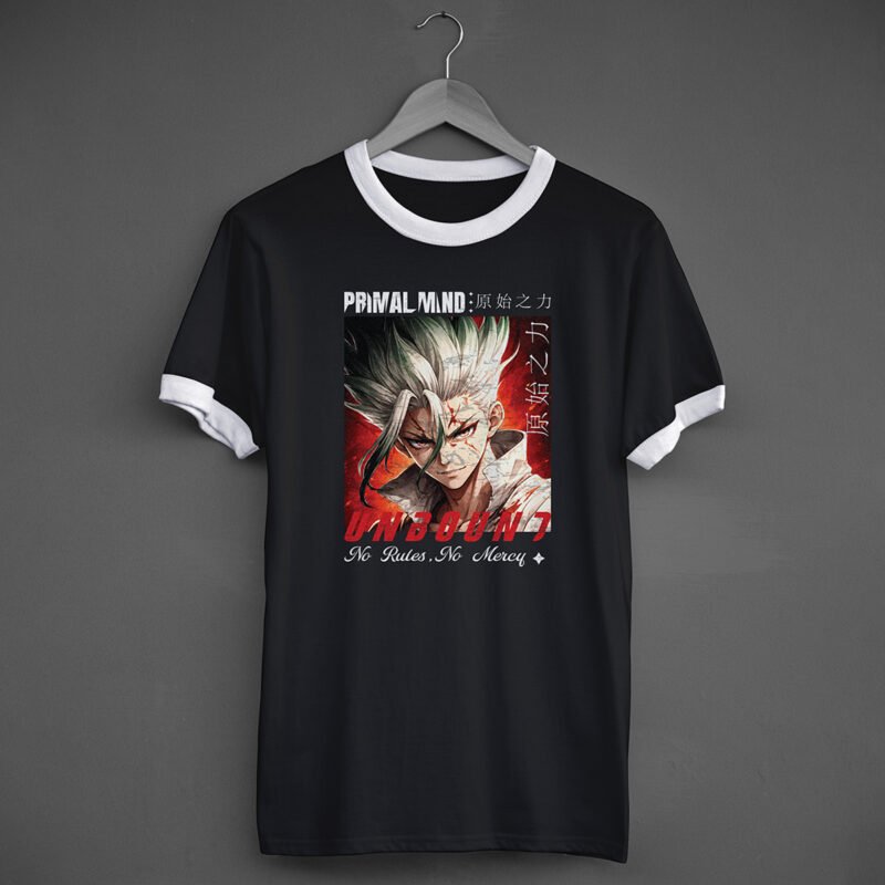 Edgy Manga Graphic Tee – No Rules No Mercy High-Intensity Design