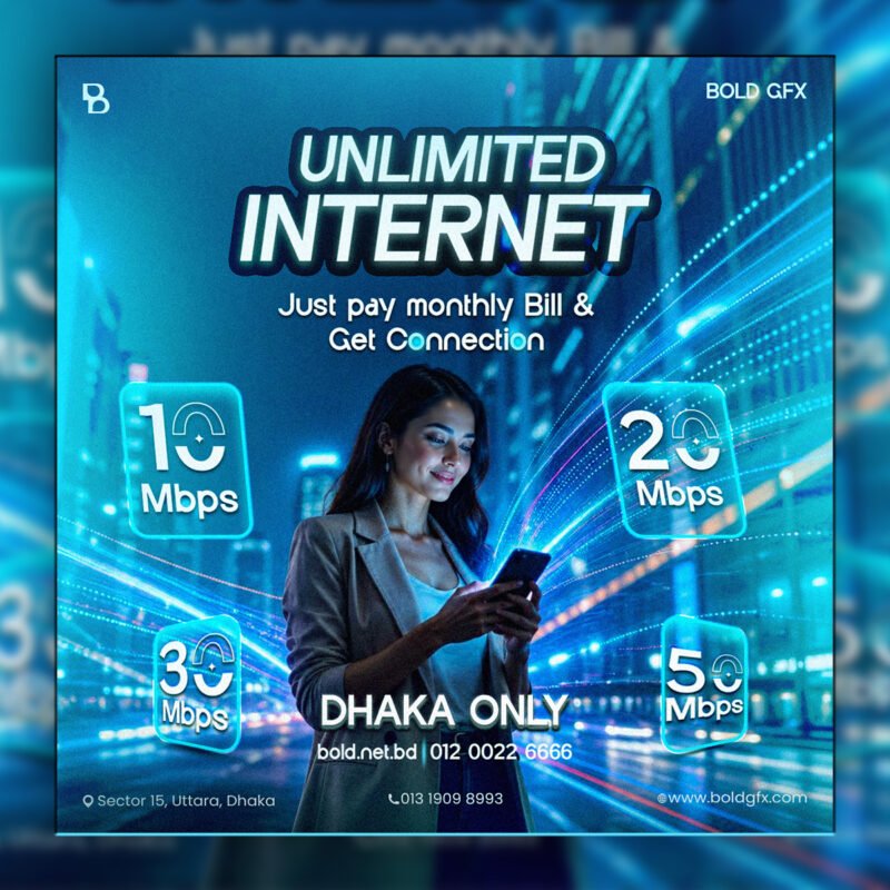 Fiber Optic Service Marketing Graphic – High-Fidelity 11 Social Media Template