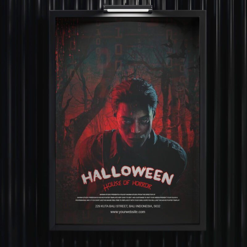 Gritty Red & Black Supernatural Horror Film Promotional Graphic
