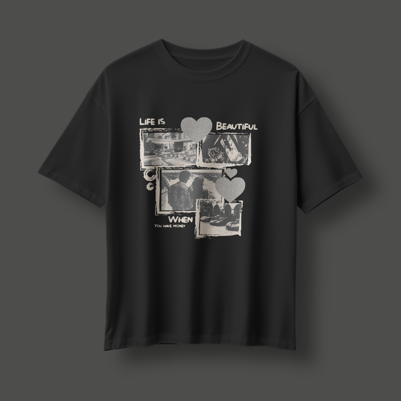 Lost in the Metropolis” Urban Explorer Mixed-Media T-shirt Design
