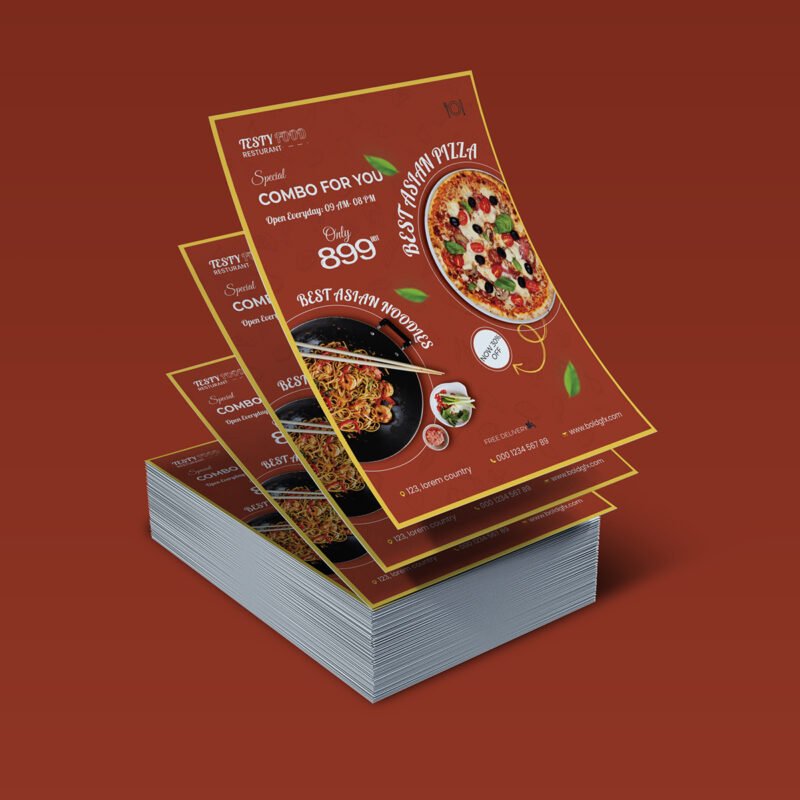 Modern Gastronomy Flyer – BOLD GFX Professional Red & Gold Best Asian Series