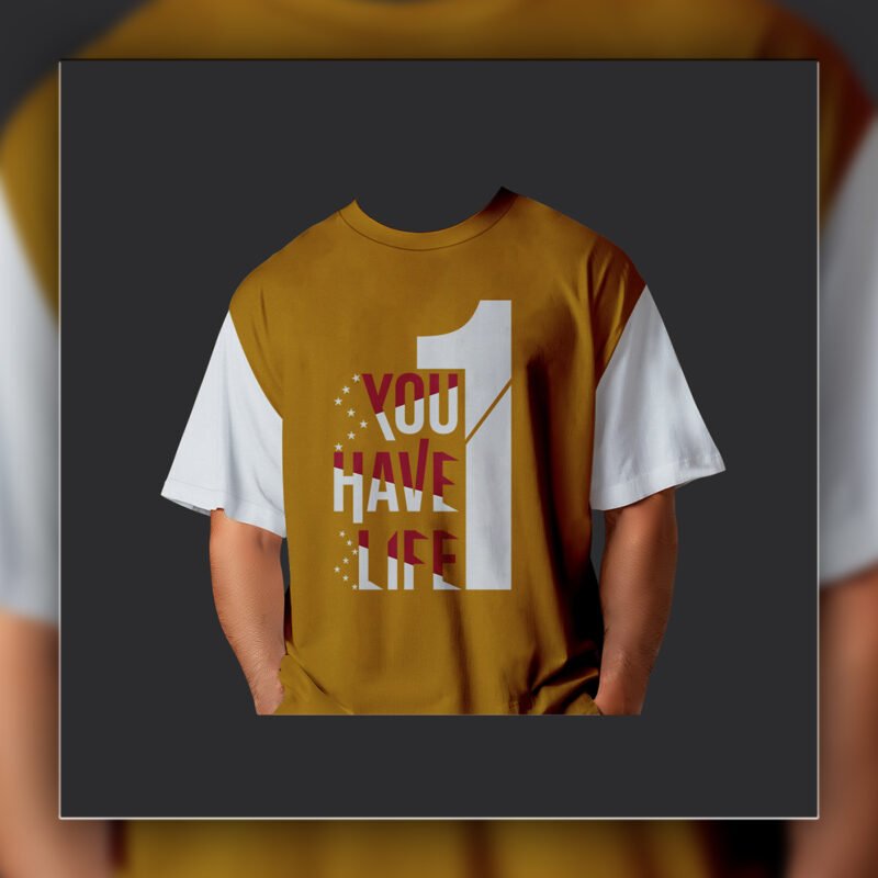Professional Athletic Typography T-Shirt Mockup – Gold & Maroon