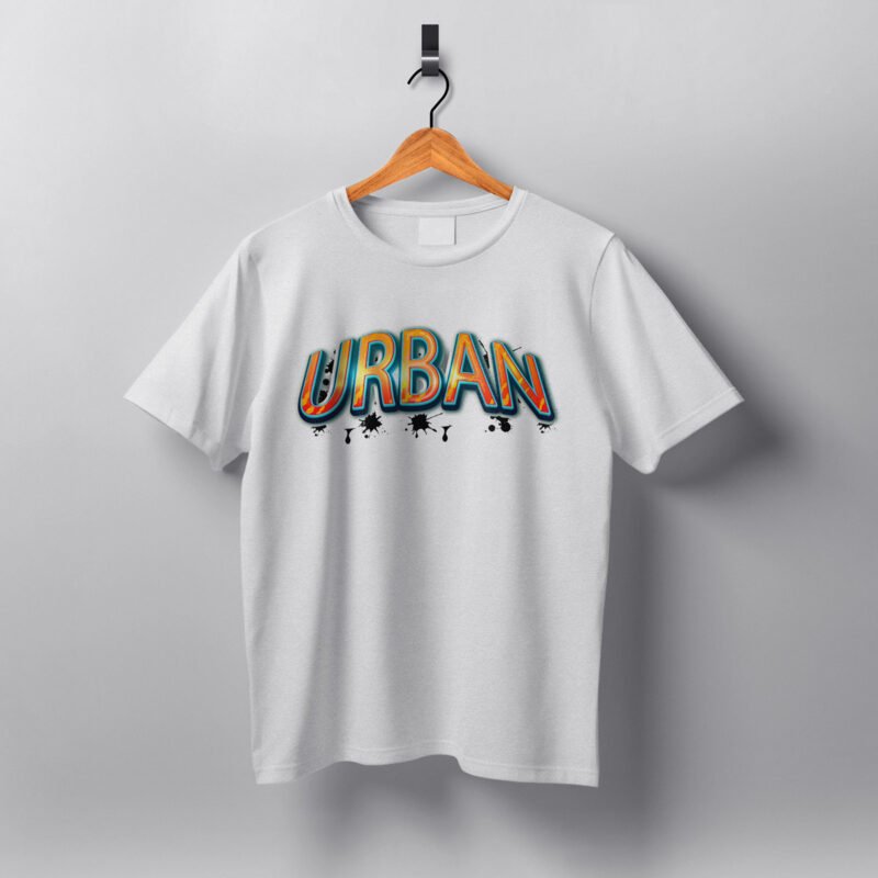 URBAN 3D Graffiti Typography White T-Shirt Design