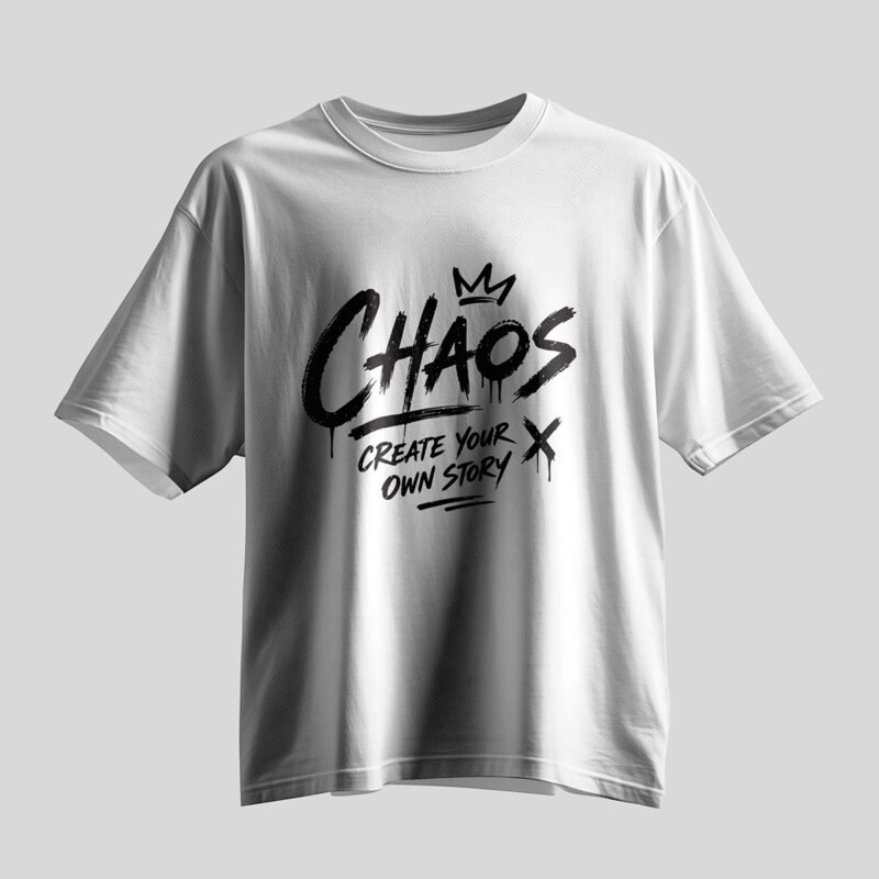 CHAOS Graffiti Brush Typography Tee – Professional BOLD GFX Graphic Mockup