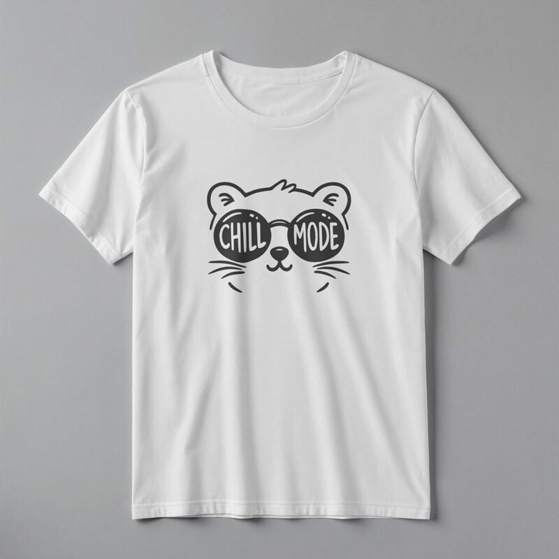 CHILL MODE Cool Otter Sunglasses Tee – Professional BOLD GFX Mascot Mockup