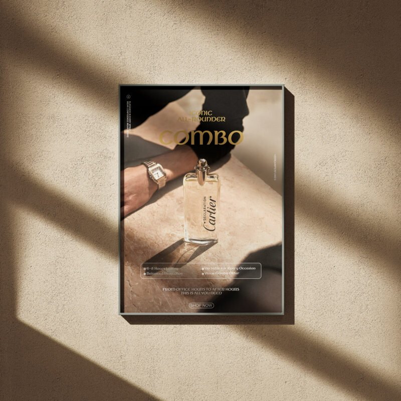 Cartier Déclaration Iconic All-Rounder Flyer – Professional Luxury Fragrance Mockup