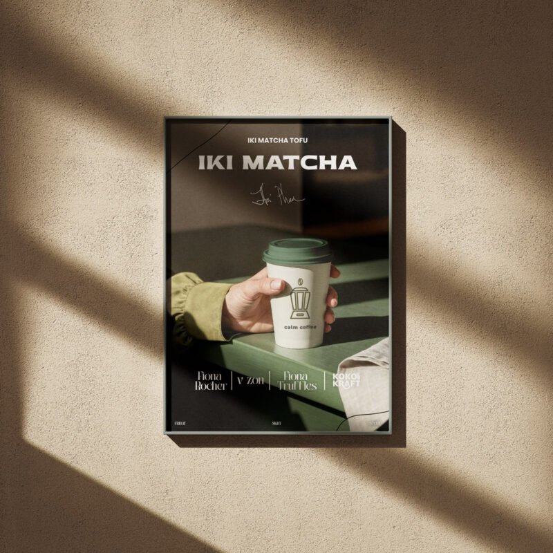 IKI MATCHA Lifestyle Coffee Flyer – Professional BOLD GFX Wall Mockup