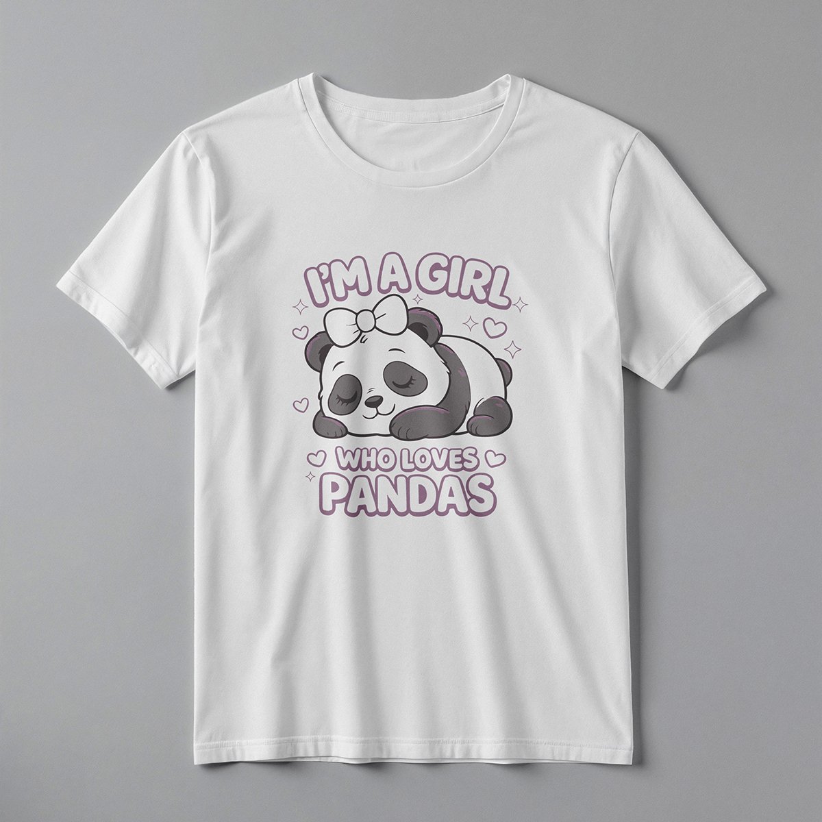 I'm A Girl Who Loves Pandas Cute Mascot Tee – Professional BOLD GFX Kids Mockup