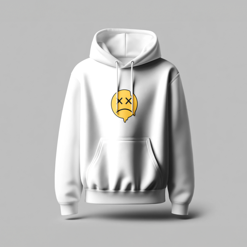 Meltdown Smiley Melting Sad Face Hoodie – Professional BOLD GFX Streetwear Mockup