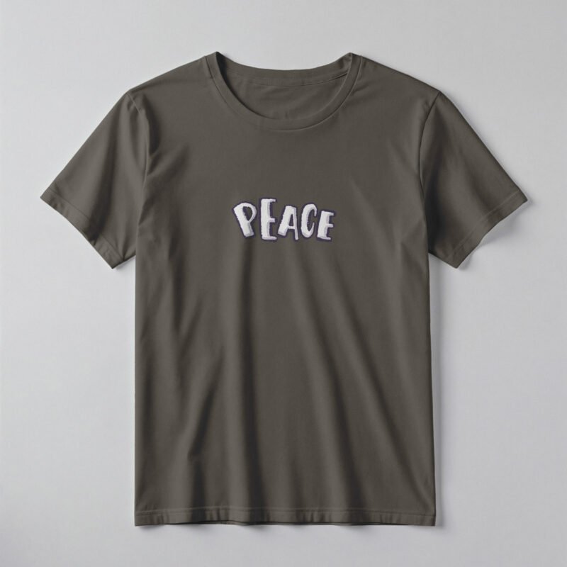 PEACE Minimalist 3D Block Typography Tee – Professional BOLD GFX Mockup