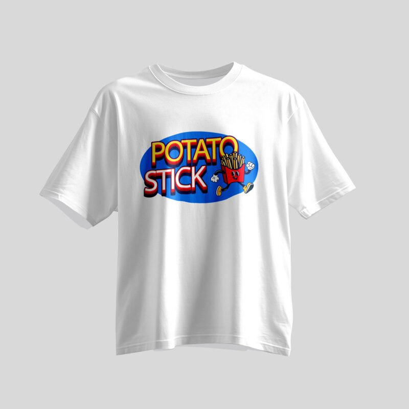 Potato Stick French Fry Mascot Tee – Professional BOLD GFX Retro Streetwear Mockup