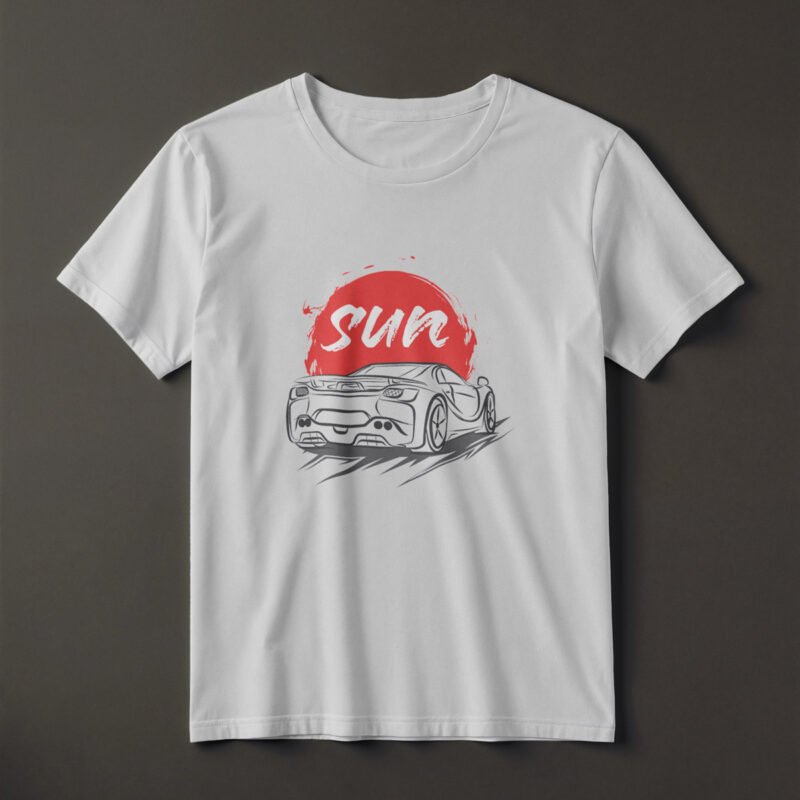 SUN Modern Supercar JDM-Style Tee – Professional BOLD GFX Graphic Mockup